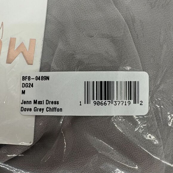 SHOW ME YOUR MUMU Jenn Maxi Dress Bridal, Wedding, in Dove Grey Chiffon Sz M - Picture 2 of 4